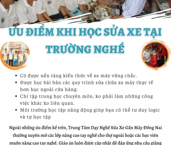 ƯU ĐIỂM KHI HỌC SỬA XE TẠI TRƯỜNG 